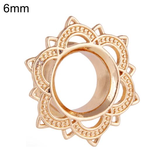 1 Stück Unisex Lotusblume Ohrstöpsel Doppel Flare Gauge Expander Piercing Schmuck