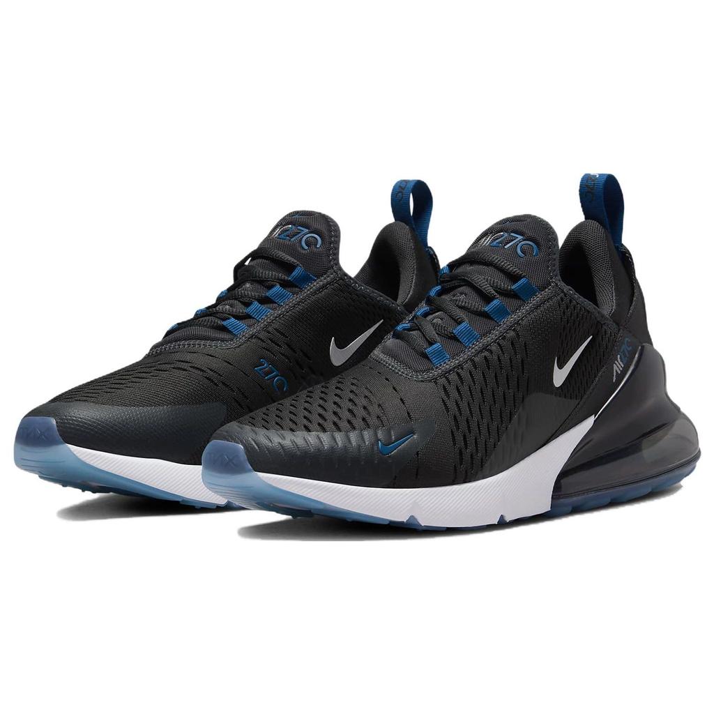 Nike Air Max 270 Anthracite Industrial Blue Men Sneakers Black White Metallic-Silver FV0380-001