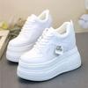 Thick Sole Height Increase of 8 Cm Boutique Single Shoes 2025 New Comfortable and Versatile Casual Small Man Thin White Women's Shoes