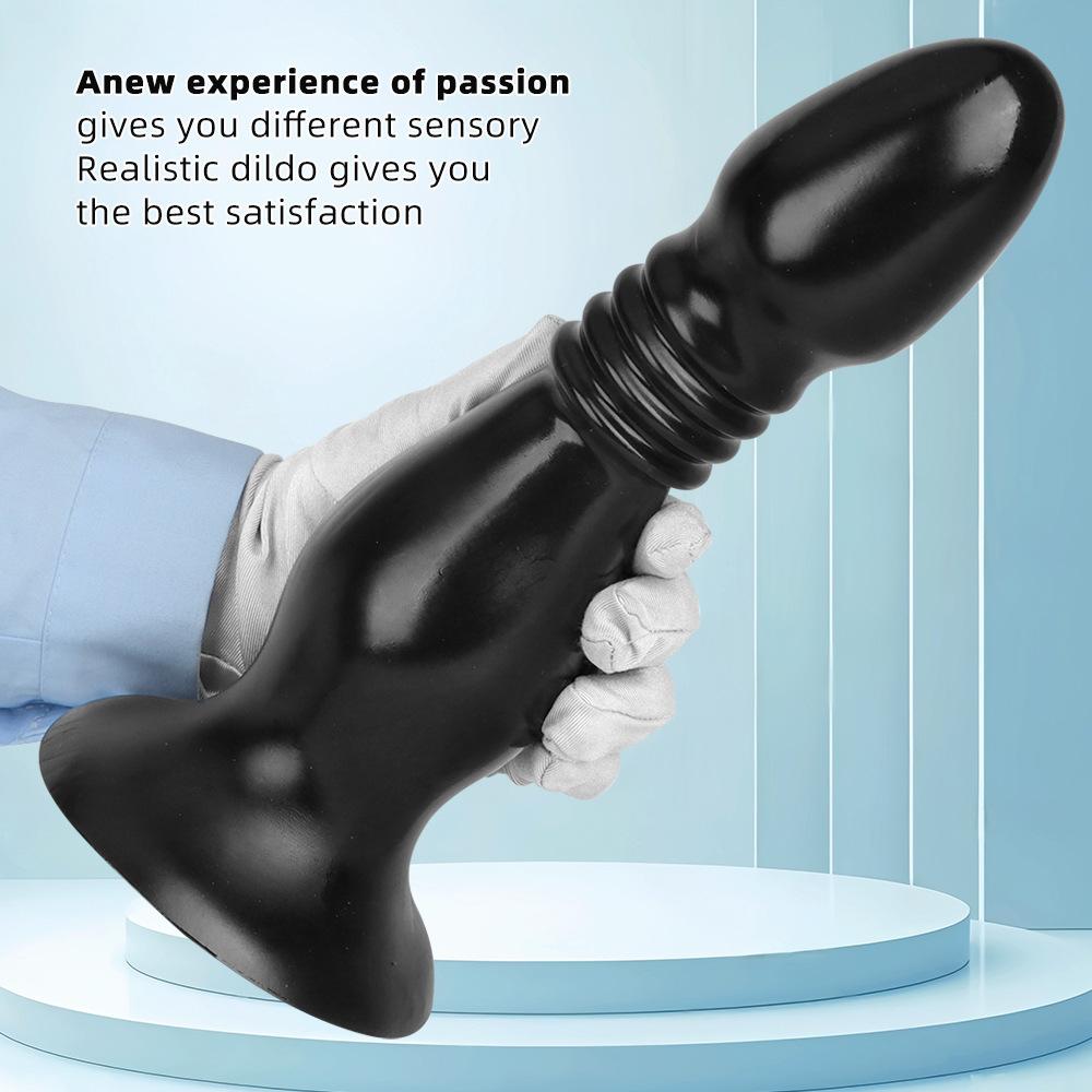 Extra Large Anal Plug with Suction Cup, Black Giant Butt Plug Sex Toy for Beginners and Advanced