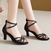 Damen Sandalen 2024 Hohe Qualität Sommerstil Heiß Verkauft Bequeme Damen High Heels Mode Offene Zehen Fischmaul Sandalen