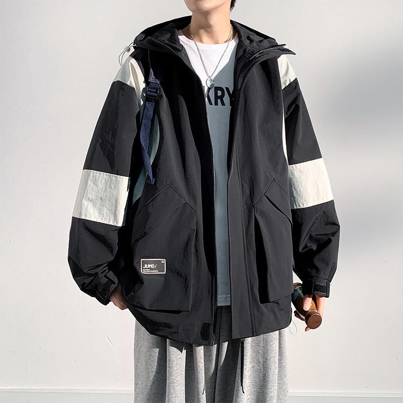 Spring and Autumn New Trend Handsome Casual Versatile Hooded Jacket Autumn and Winter Loose