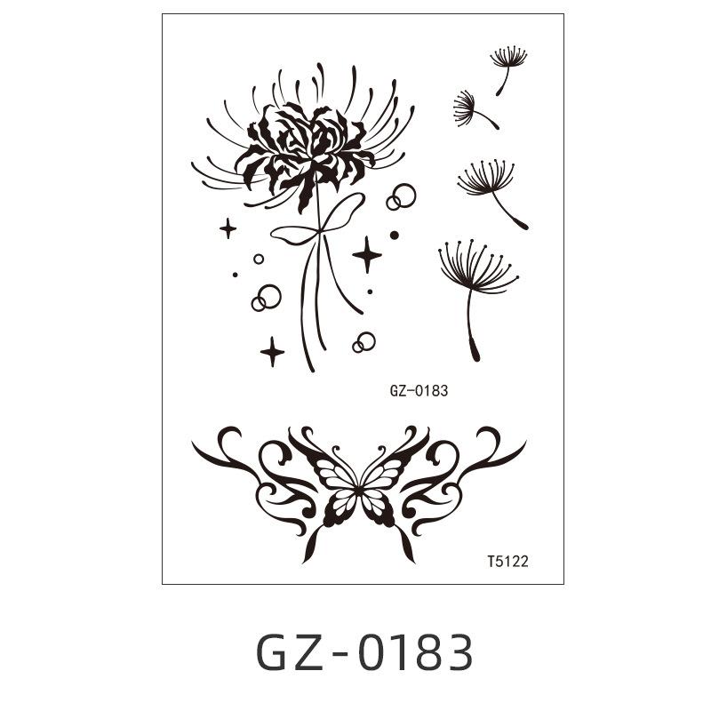 Herbal Juice Tattoo Sticker Waterproof Temporary Simulation Tattoo Flower Arm Tattoo Sticker