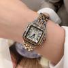 Women's Ultra-Thin Roman Numeral Square Watch with Steel Band and Waterproof Design