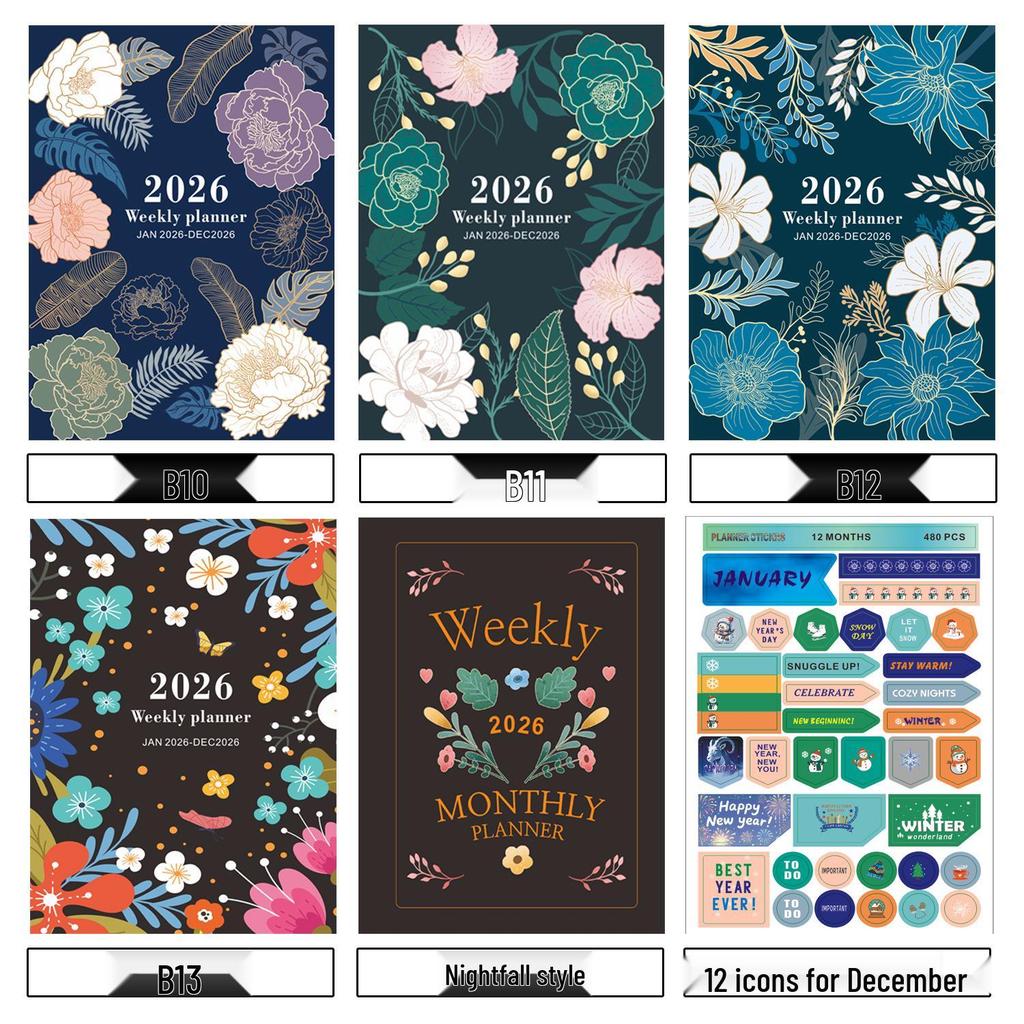 2026 English Business Planner: Cross-Border Stationery Diary with Coil Binding for Simple Scheduling and Record Keeping