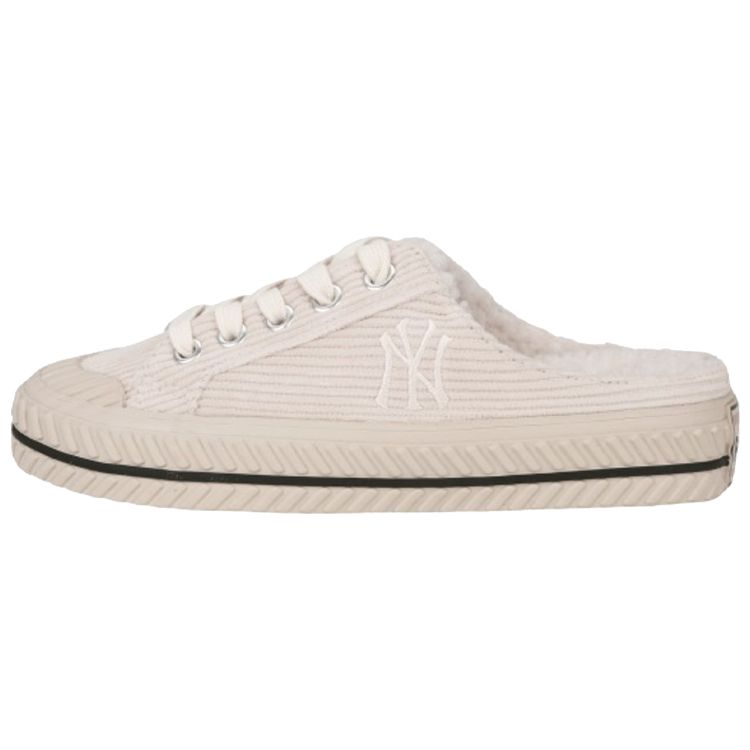 MLB Playball Mule Rétro Mi-Mocassin Antidérapant Résistant à l'Usure Chaudes Basse Cheville Chaussures en Toile Baskets Unisexes Blanc 32SHSC011-50I 39