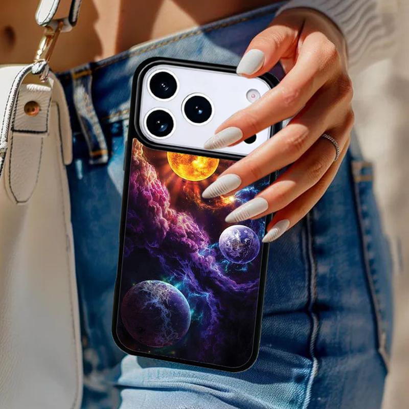 Earth Moon Sun Planet Phone Case For iPhone 17 Air 14 15 13 12 Max Cover For Apple 14 15 16 16e 11 Pro Max Plus