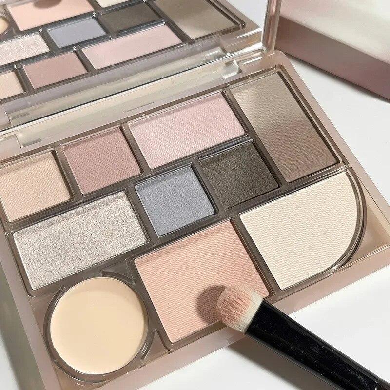 

10 цветов, матовая палитра теней для век цвета земли, блестящие водостойкие румяна, контурный макияж, перламутровые тени для век, пигменты для век, косметика