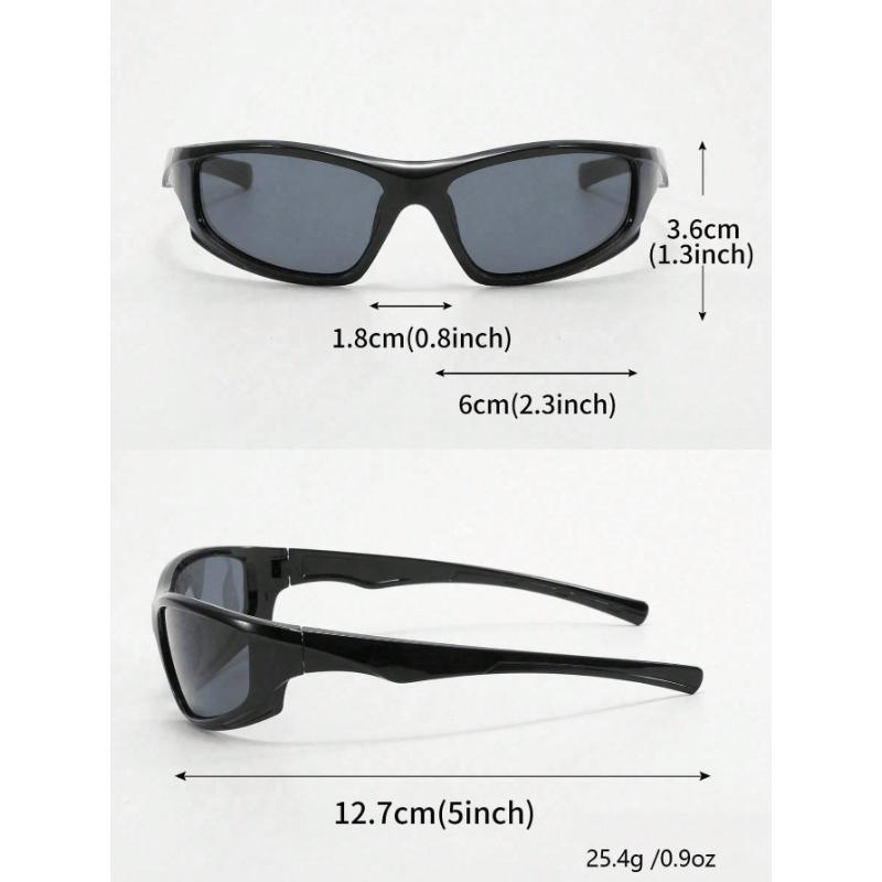 1/2pcs Plastic Y2K Wrap-Around Punk Women Glasses Combination For Cycling Hiking Rave Party Musical Festival Accessories