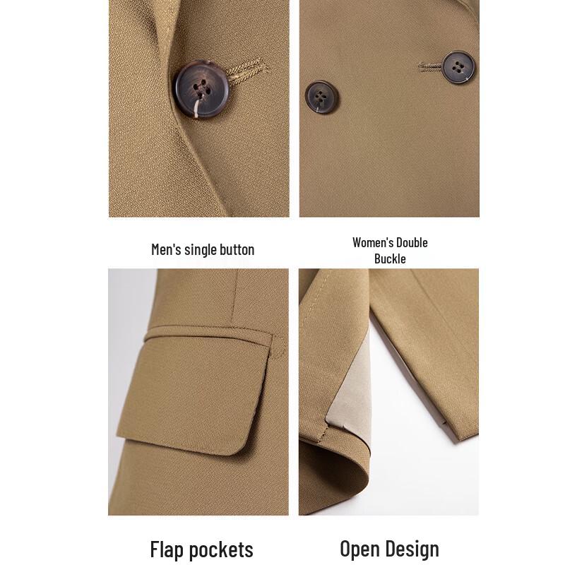 TLUOMAN Unisex Lightweight 3/4 Sleeve Business Blazer Suit Set