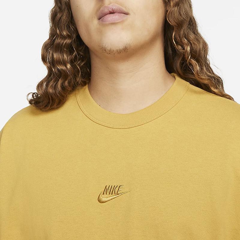 Nike Sportswear Premium Essentials Logo T-Shirt Men Tops Yellow DO7393-725