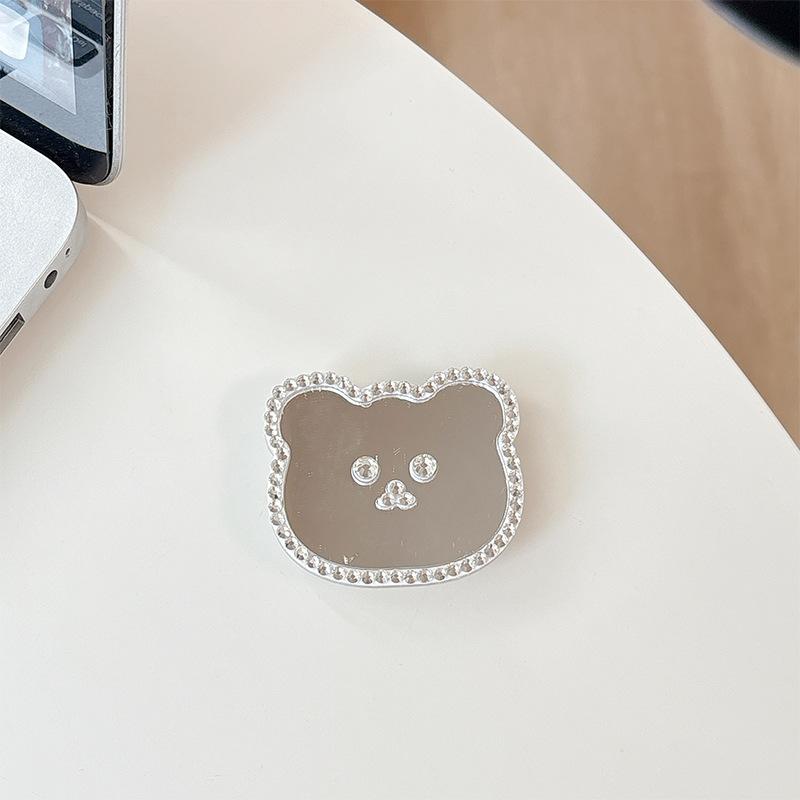 Mobile Phone Airbag Holder Rhinestone Cartoon Kt Cat Paste Telescopic Mirror Creative Ring Grip Handheld