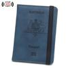 Australian Anti-magnetic Leather Passport Holder with Multi-card Slots and Elastic Band