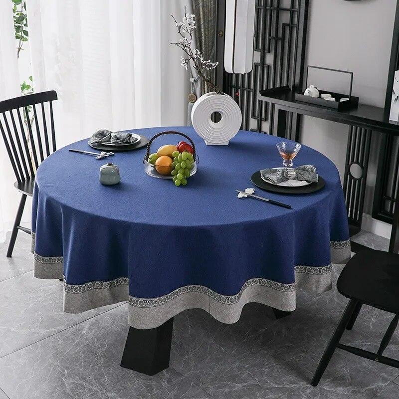 Cotton Linen Round Tablecloth Multi Color Lace Dining Table Cover Dustproof Tea Towel Wedding Home Decor Highend Desk Covers