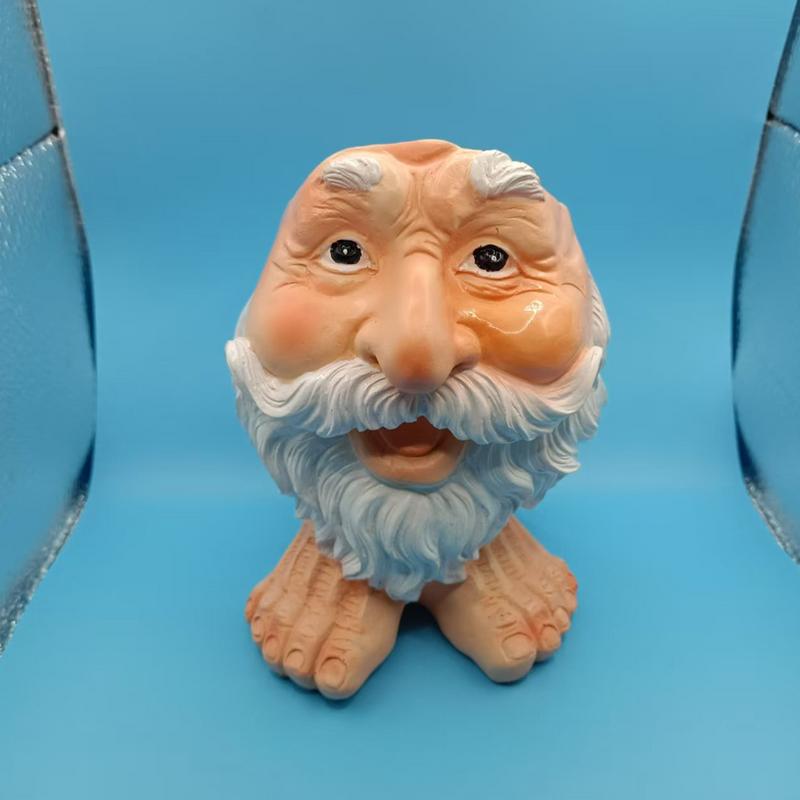 Garden Gnome Flower Pot Novelty Bearded Gnome Planter Resin Flower Planter Funny Flower Plant Pot For Houseplants Succulents