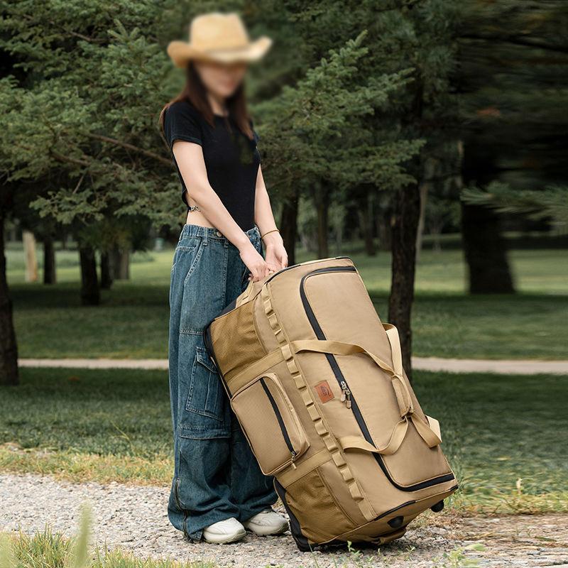 Outdoor Camping Storage Bag Travel Duffel Handheld Backpack Multi-Functional Large-Capacity Wheeled Pack