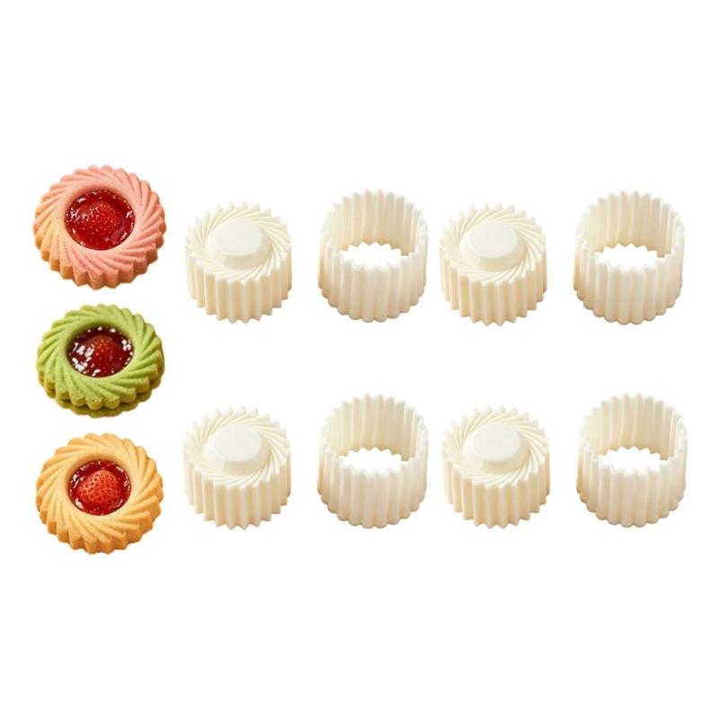 Detachable Plastic Mooncakes Press Molds, Double-Ended Pastry Shaper with Reversible Edges for Cookie, Candy, Mousse Dessert, and Pastries
