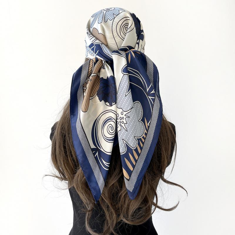 Headscarf Silk Scarf 90cm Women's Headscarf New Versatile Satin Thin Large Square Scarf