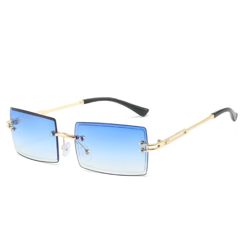 Gradient Lens Rimless Sunglasses for Men and Women Beach Eyewear UV400 Protection