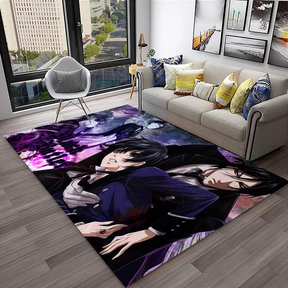 3D Anime Black Butler Cartoon Carpet Rug for Home Living Room Bedroom Sofa Doormat Decor,kids play Area Rug Non-slip Floor Mat