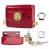 Iron Anti-theft Door Lock Key Included Durable Heavy Duty Lock Single Cylinder Retro Style Retro Red Lock Exterior Door