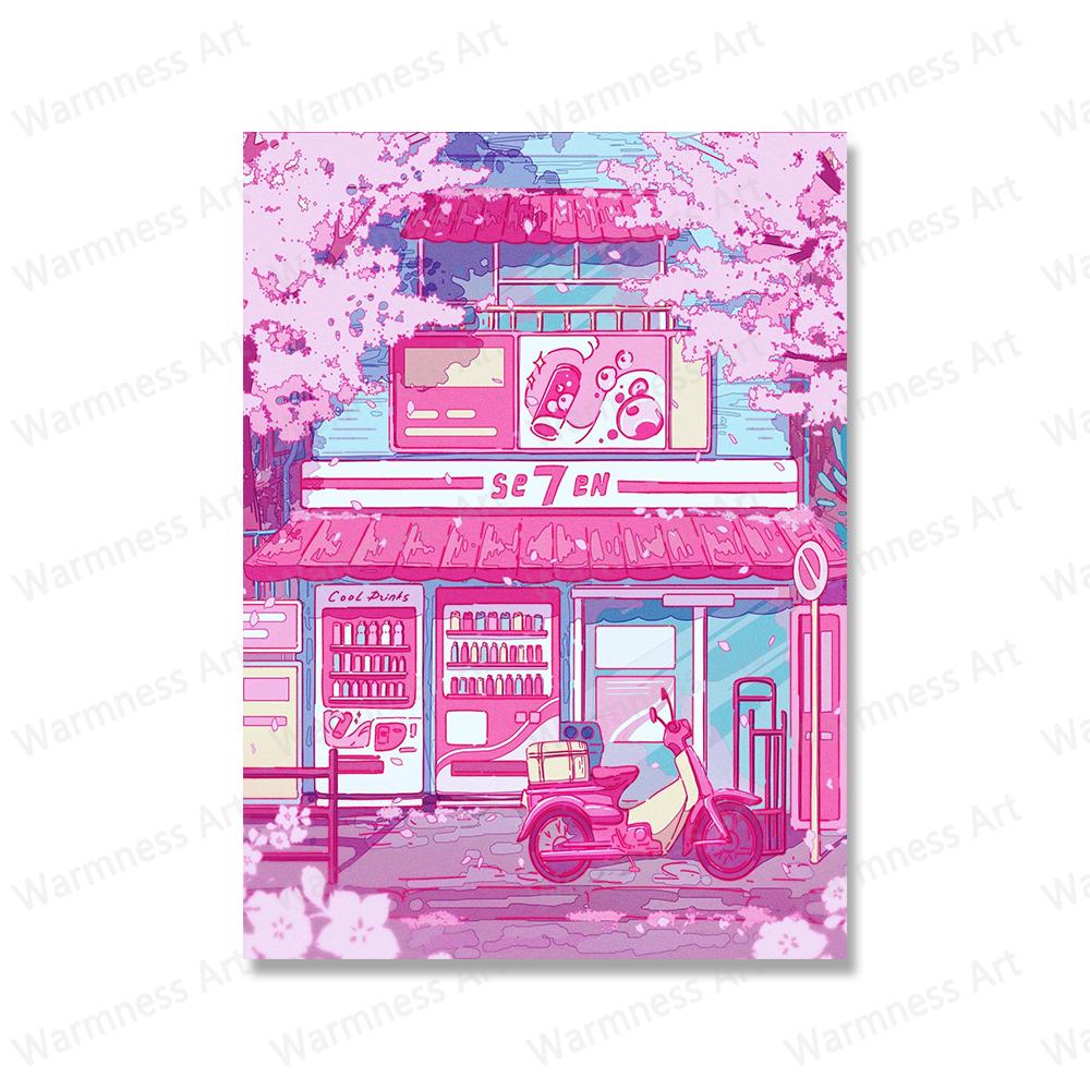 Japanese Sakura Canvas Painting Posters Landscape Animal Cats Wall Art Prints Travel Pictures for  Living Room Home Decoration