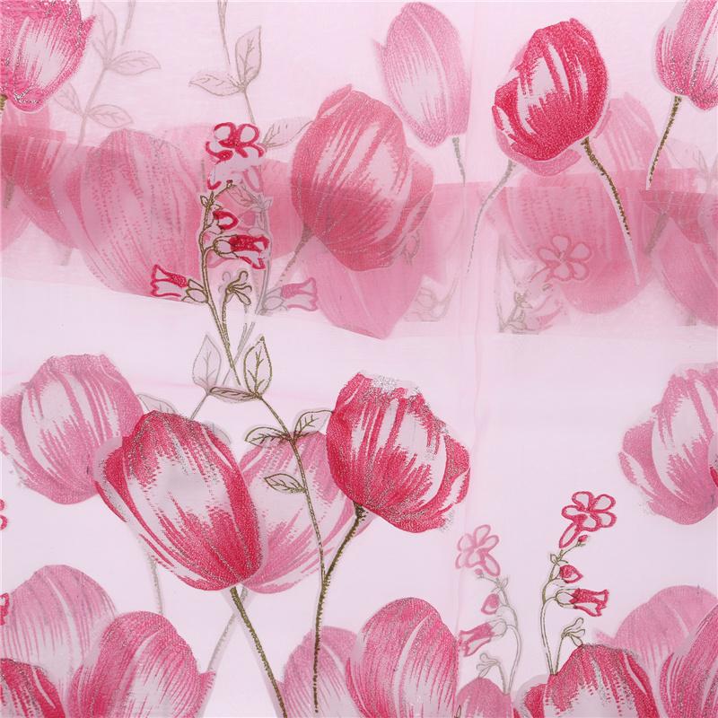 

Tulle Curtains Simplicity Living Room Bedroom Kitchen Soft Comfortable Fabric Transmitting Window Curtains Household Supplies розовый