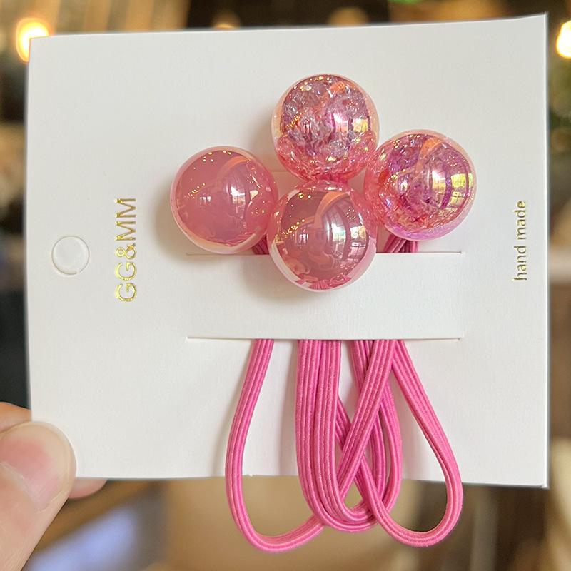 

2 шт. новые милые красочные взрывные бусины принцесса головные уборы детские эластичные резинки для волос детские веревки для волос аксессуары для волос для девочек