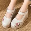 Fashion GKTINOO Thick Soled Heightening Pumps 2025 Spring New Genuine Leather Hook & Loop Versatile Retro Women's Platform Shoes