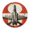 Retro Round Metal Sign Flat Fighter Plane 20x20cm