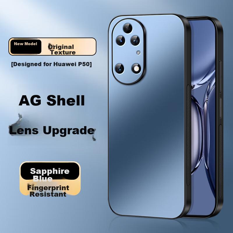 Huawei P50 Phone Case, P50e Protective Cover, AG Frosted Lens Integrated Full Protection Shockproof Soft, HUAWEI Simplen, Outer Case in Sapphire Blue