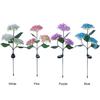 LED solar hydrangea flower ground mounted outdoor 3-head simulated flower decoration courtyard light