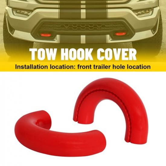 2X Красные Крышки Буксировочных Крюков с D-кольцом Для Ford F150 2004-24 Toyota Tundra 2017- EXV