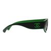 CHANEL temple decoration irregular sunglasses men's green