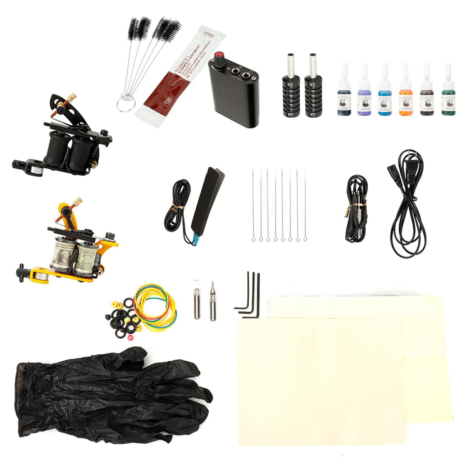 

Полный набор для татуировок для начинающих. Блок питания для татуировок. Чернила. Иглы для татуировок. Шейдер. Линия. US Plug