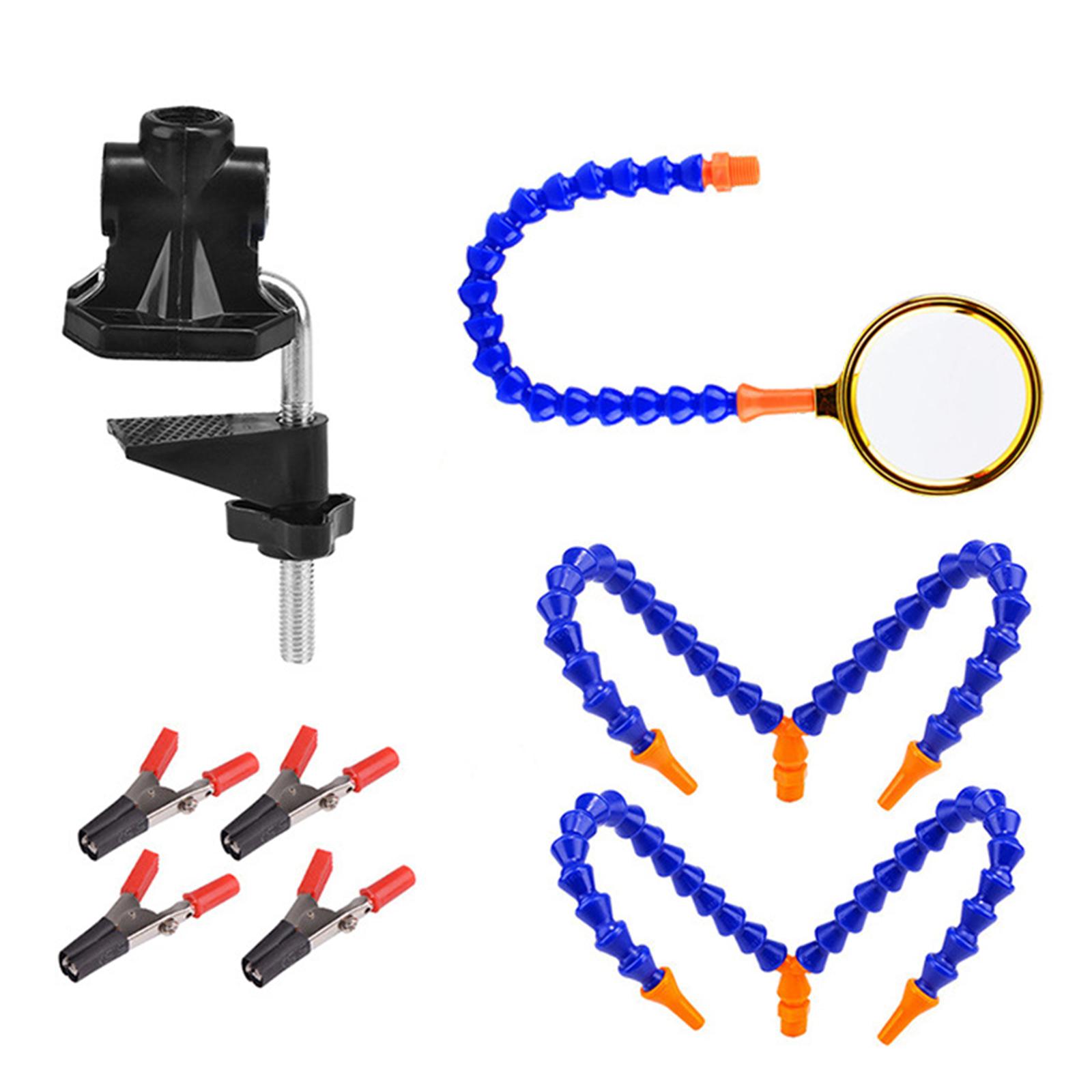 

Magnifier Table Clamp Soldering Helping 5 Hand Tool Soldering Station Welding Repair Tool USB Fan Magnifier Flashlight