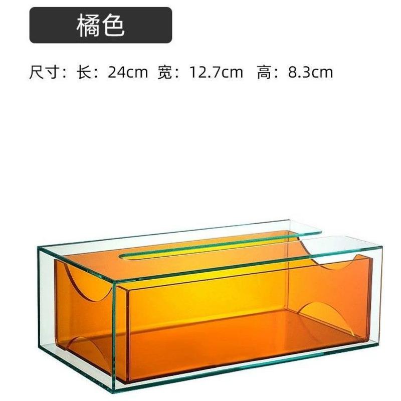 Luxury Acrylic Drawer Tissue Box Living Room Desktop Transparent Rainbow Napkin Box Ins Style Home Creative Bathroom Storage