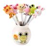 Stainless Steel Children's Fruit Forks - Cute Style Dessert & Cake Forks with Storage Jar for Baby Household Use