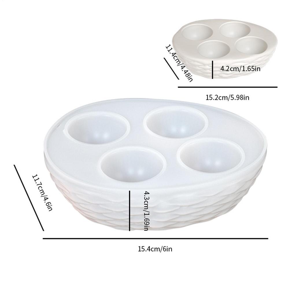 Easter Woven Frame Silicone Molds 4-grid Egg Tray Silicone Casting Mold DIY Aromatherapy Egg Storage Rack Art Crafts