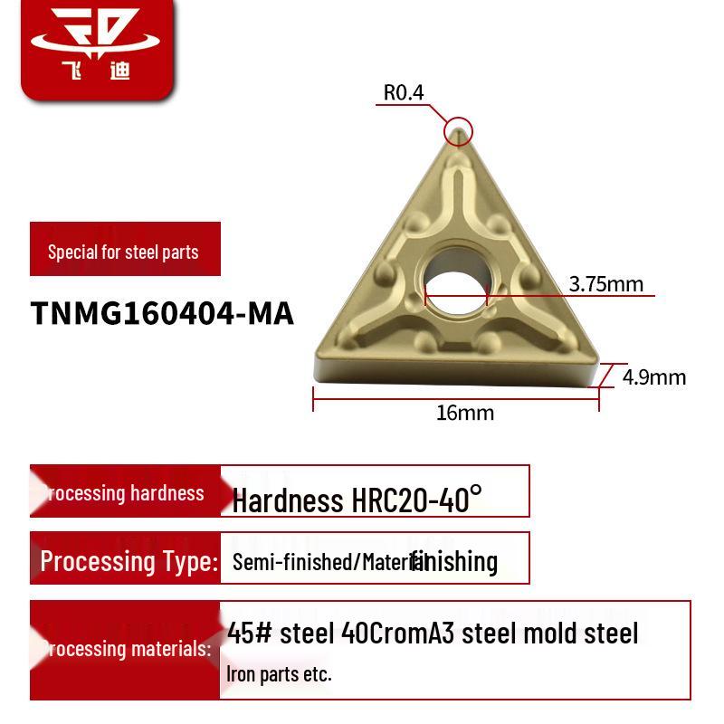 Dreieckiger Hartmetall-CNC-Drehmeißel für Edelstahl - TNMG1604/08/12