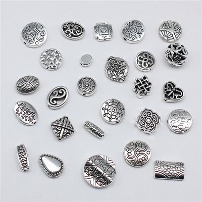 10pcs Metal Alloy Bead For Jewelry Making Antique Silver Color Carved Beads DIY Crafts Making Findings Handmade Tibetan Jewelry