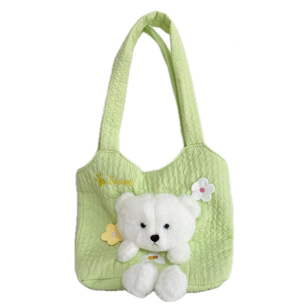 Large Capacity Shoulder Bag Kawaii Underarm Bag Fashion Plush Bear Bag  Girls