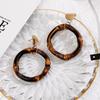 Women Fashion Bamboo Rattan All Matching Circle Earring