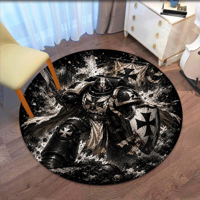 Warhammer 40k Drukowany Okrągły Dywanik Dywanik pod Krzesło Dywanik Obszarowy Wycieraczki do Przedpokoju, do Krzesła Biurowego Salonu Sypialni Kuchni.