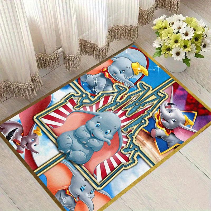 

1pc Cute Dumbo Rug Anti Slip, Non Shedding, Stain Defying, Ideal for Living, Bedroom & Laundry Handcrafted Home Decor 60cm by 90cm