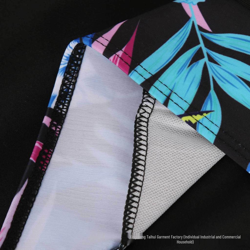 2025 Cross-border Flat-leg Halter Print Slimming Bikini Set