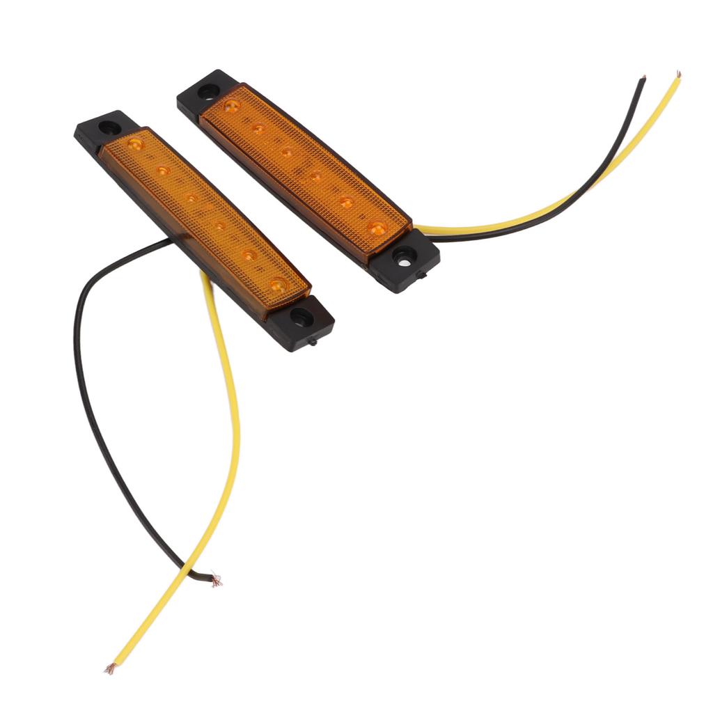 10PCS 6LEDs Side Marker Lights Amber Lighting DC12V IP68 Waterproof Multiple Purpose for Trucks