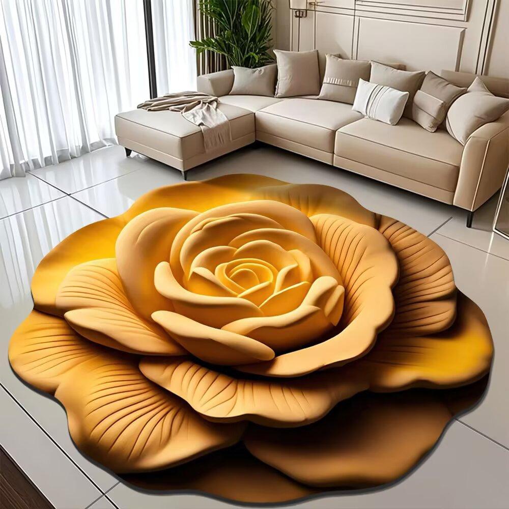 Peony Flower Floor Mat Home Living Room Carpet Stain Resistant Easy Care Bath Mat Absorbent Door Mat For Kitchen Bathroom Entryway