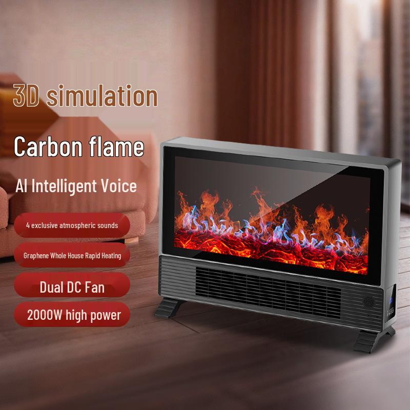 Graphene Electric Heater: AI Voice-Controlled Fast Heating Fireplace for Bedroom