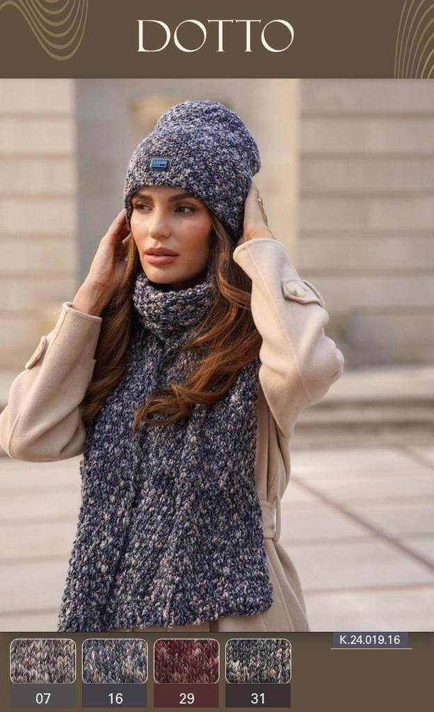 Winter Set Hat with Scarf Color Jeans Kamea-Dotto